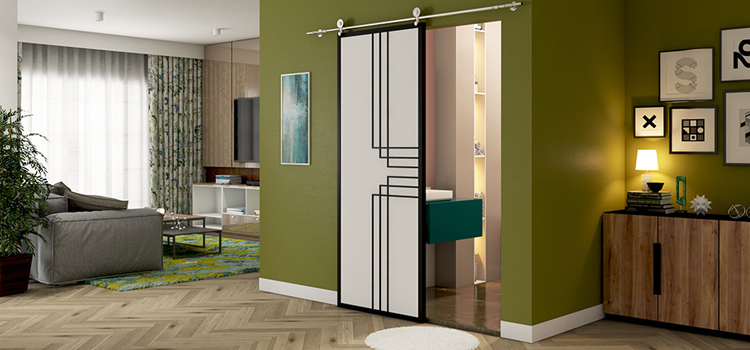 sliding bathroom door installation in Calistoga